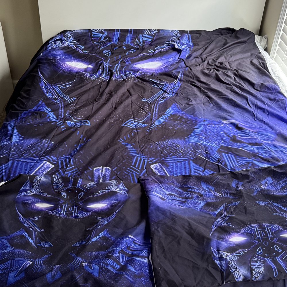 Black Panther Bedding Set - Black and Blue